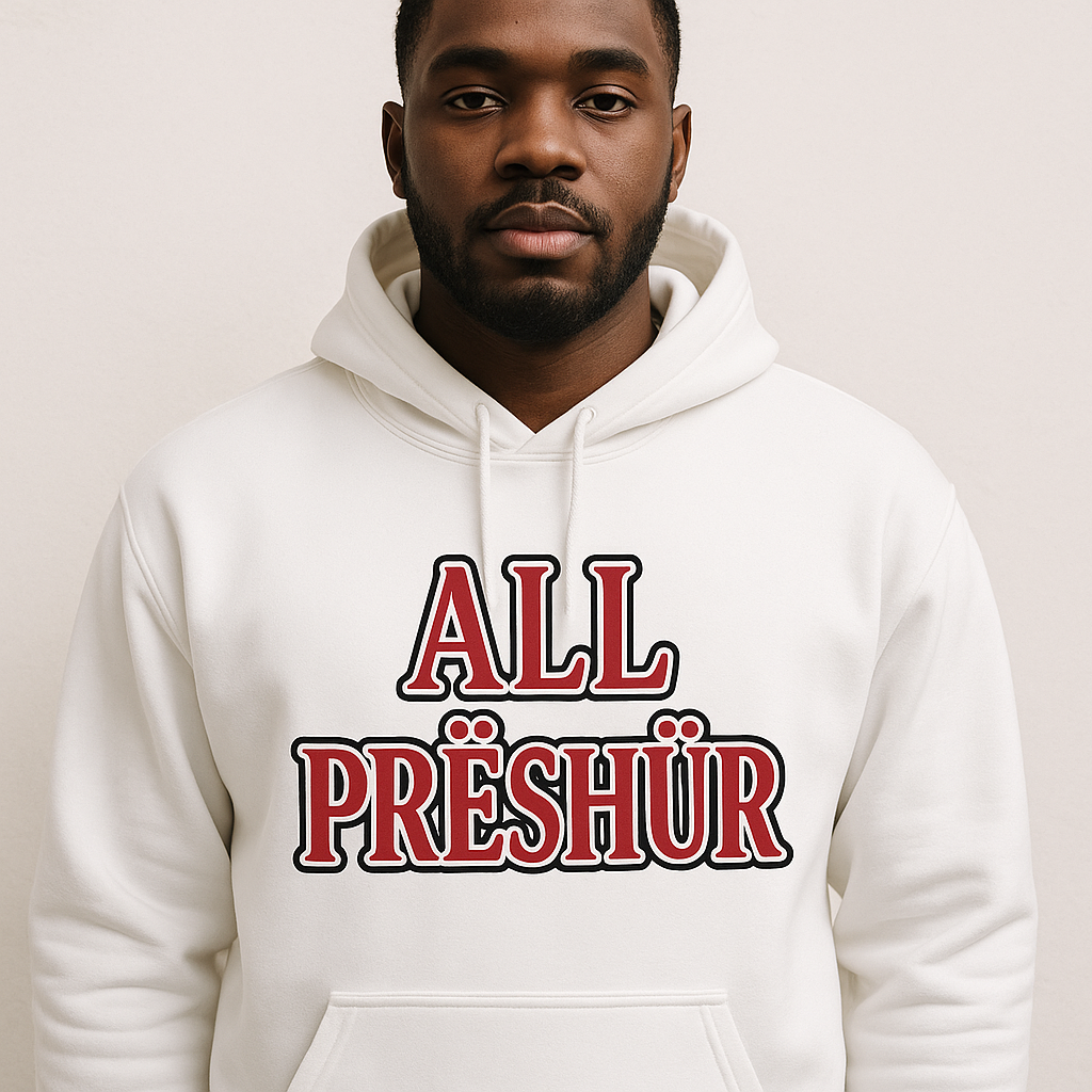 All Preshure Sweatshirt with Hoody White