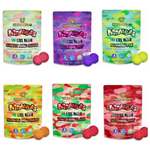 Muha Meds Mambas Live Resin Gummies - 3000mg - 10 Counts Per Pack