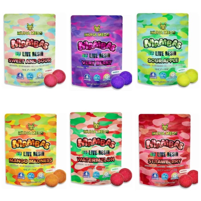 Muha Meds Mambas Live Resin Gummies - 3000mg - 10 Counts Per Pack